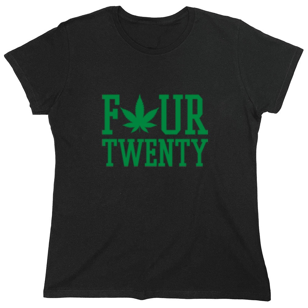 Funny T-Shirts design "Four Twenty Pot Leaf T-Shirt - Womens"