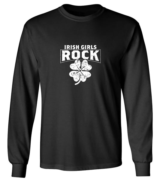 Funny T-Shirts design "Irish Girls Rock Shirt - Long Sleeve"