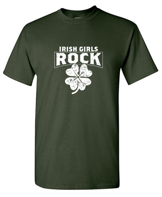 Funny T-Shirts design "Irish Girls Rock Shirt"