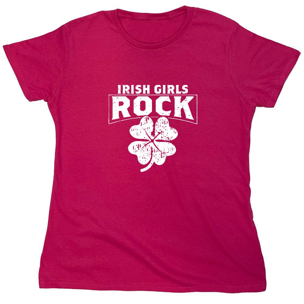 Funny T-Shirts design "Irish Girls Rock Shirt - Womens"