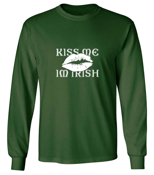 Funny T-Shirts design "Kiss Me, I am Irish 2 shirt - Long Sleeve"