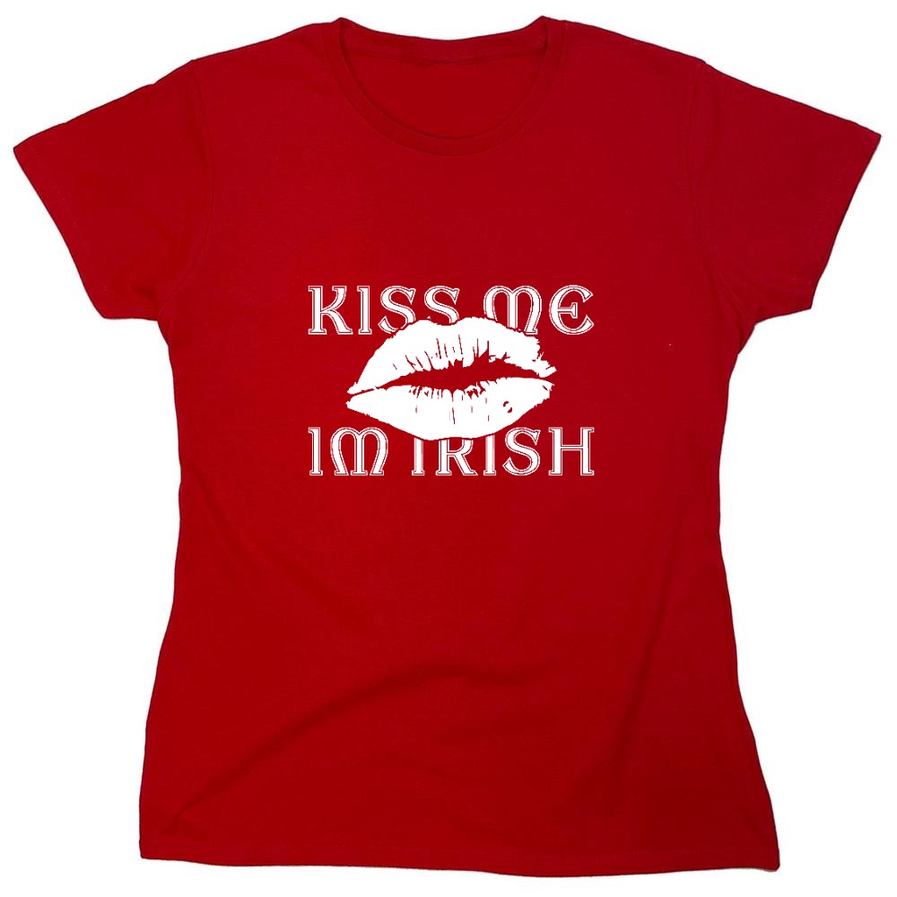Funny T-Shirts design "Kiss Me, I am Irish 2 shirt - Womens"