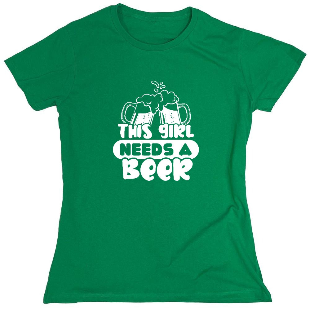 Funny T-Shirts design "This girl needs a Beer shirt - Womens"