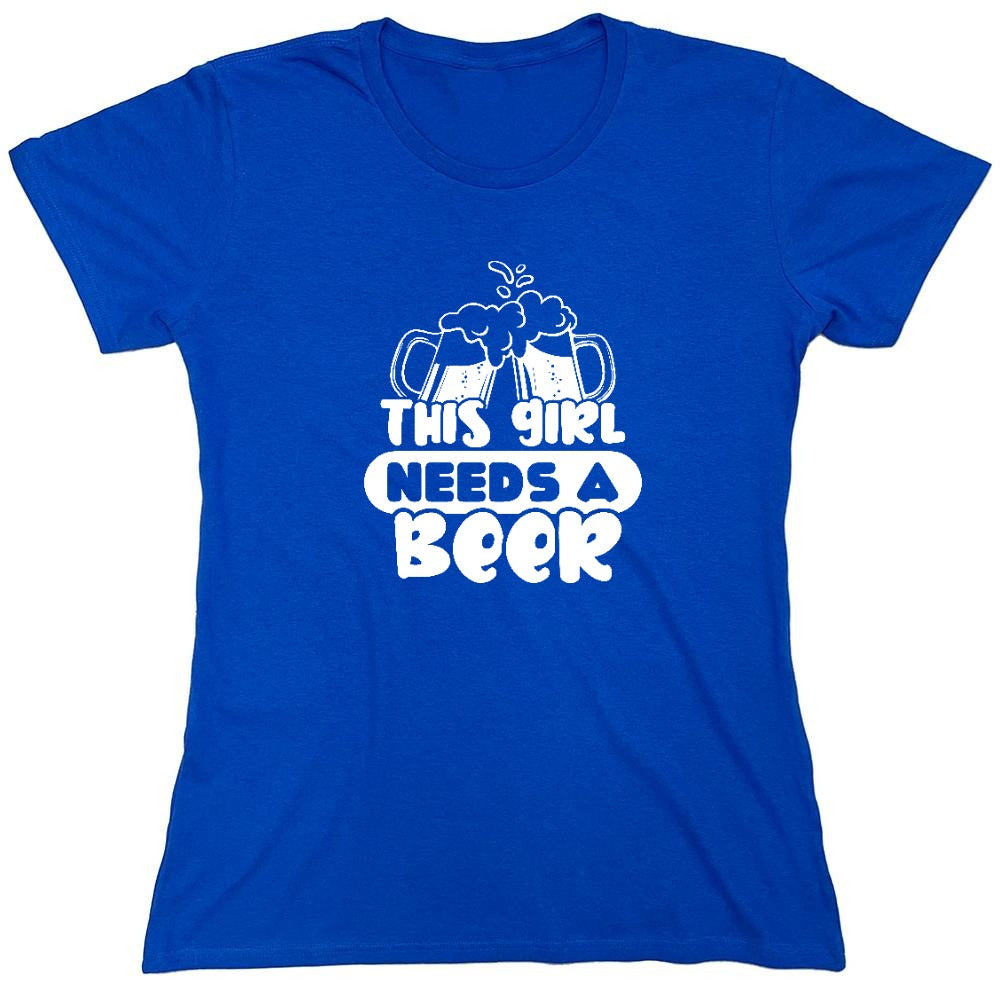 Funny T-Shirts design "This girl needs a Beer shirt - Womens"