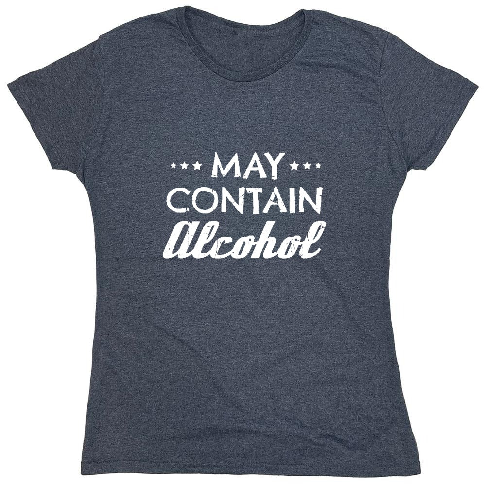 Funny T-Shirts design "May Contain Alcohol Shirt - Womens"