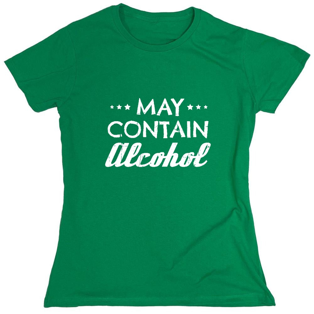 Funny T-Shirts design "May Contain Alcohol Shirt - Womens"