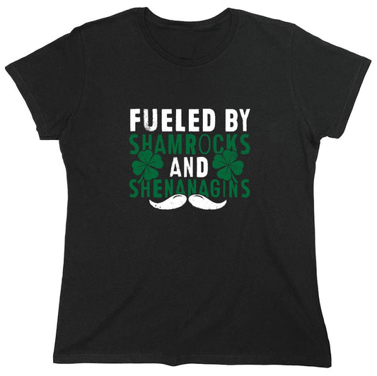 Funny T-Shirts design "Fueled by Shamrocks and Shenanagins Shirt - Womens"