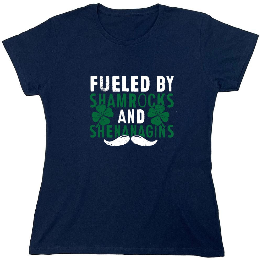 Funny T-Shirts design "Fueled by Shamrocks and Shenanagins Shirt - Womens"