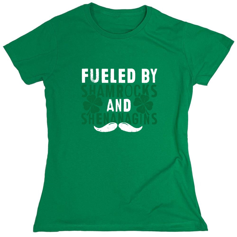 Funny T-Shirts design "Fueled by Shamrocks and Shenanagins Shirt - Womens"