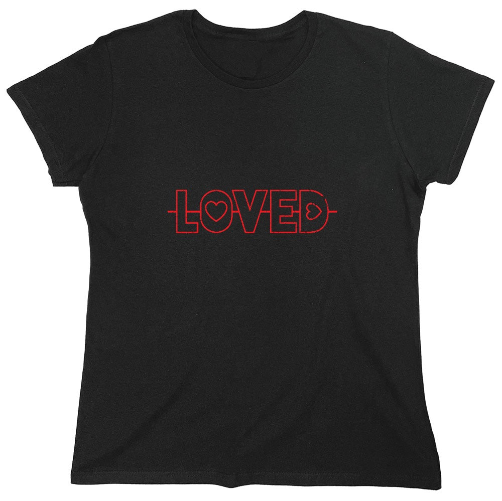 Funny T-Shirts design "Loved - Valentines Day Shirt - Womens"