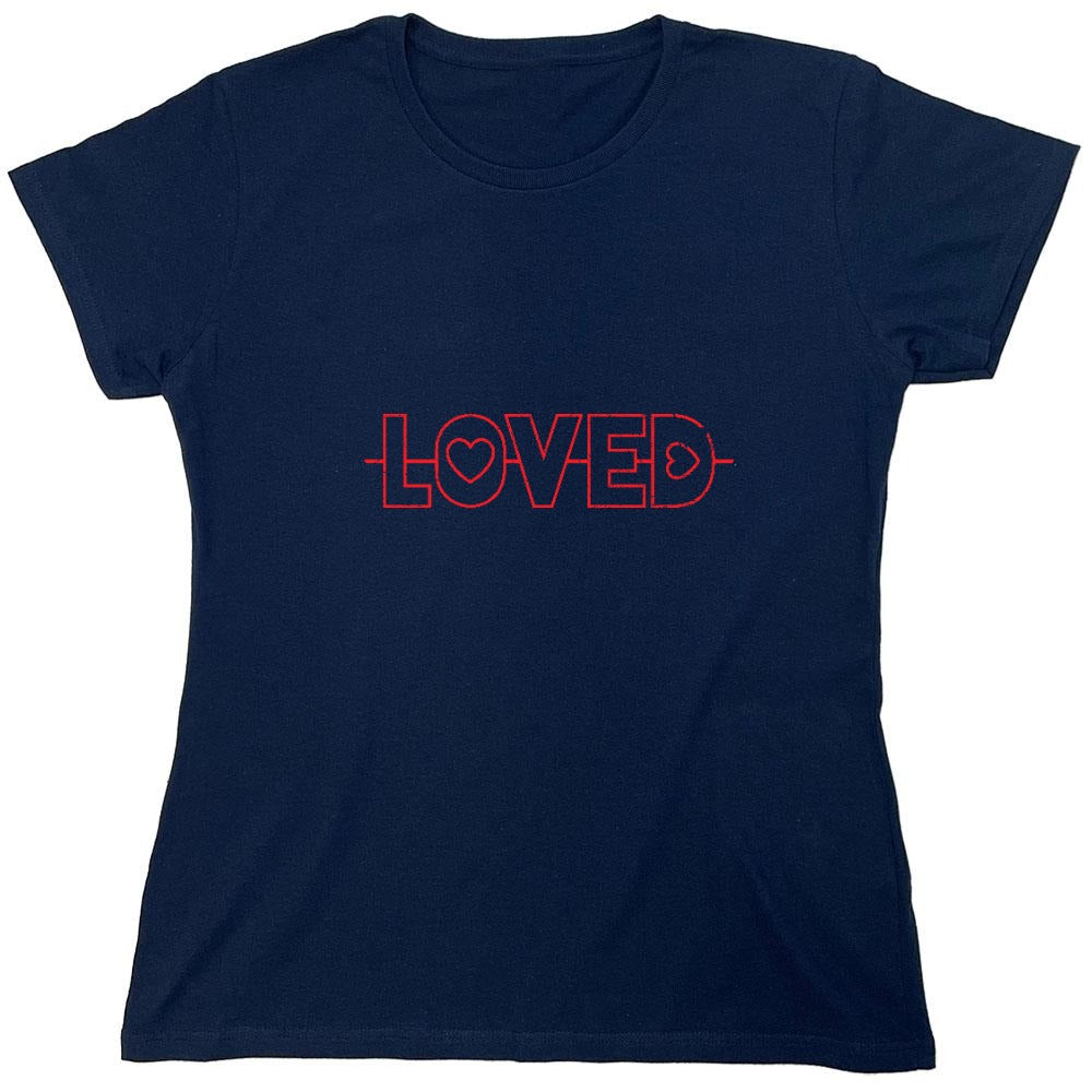 Funny T-Shirts design "Loved - Valentines Day Shirt - Womens"