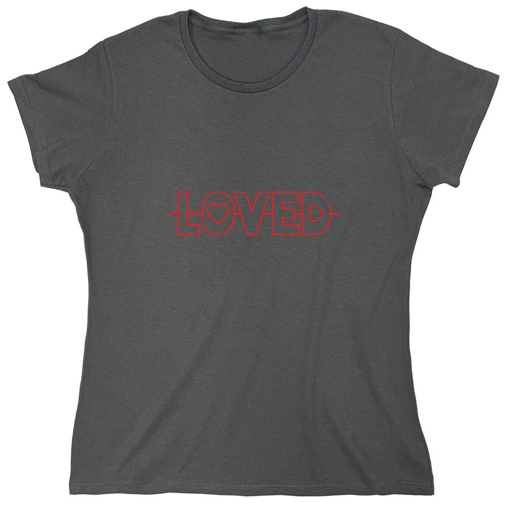Funny T-Shirts design "Loved - Valentines Day Shirt - Womens"