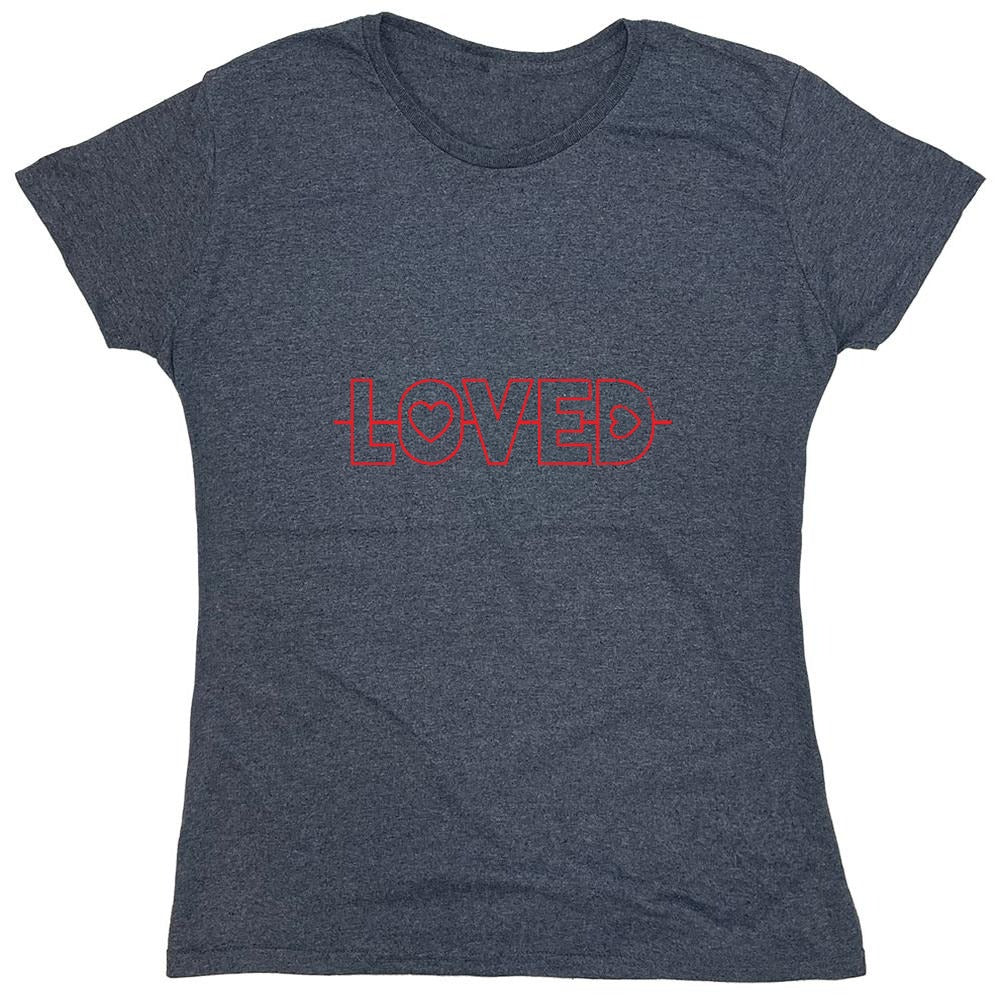 Funny T-Shirts design "Loved - Valentines Day Shirt - Womens"