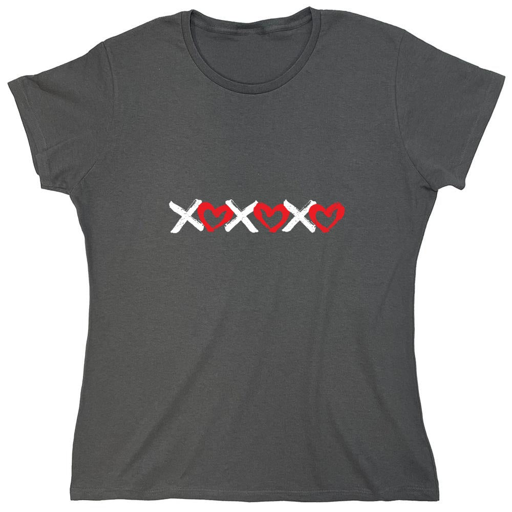 Funny T-Shirts design "XOXOXO Hearts - Valentines Day T-Shirt - Womens"