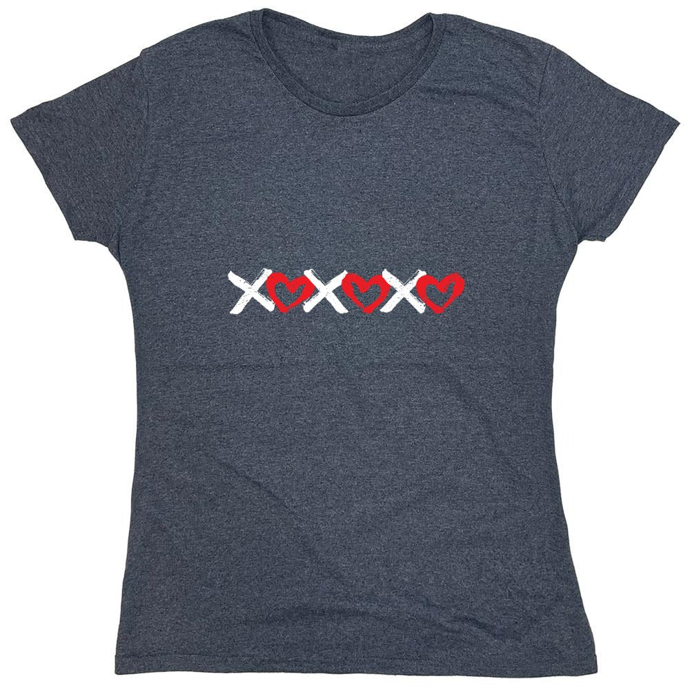 Funny T-Shirts design "XOXOXO Hearts - Valentines Day T-Shirt - Womens"