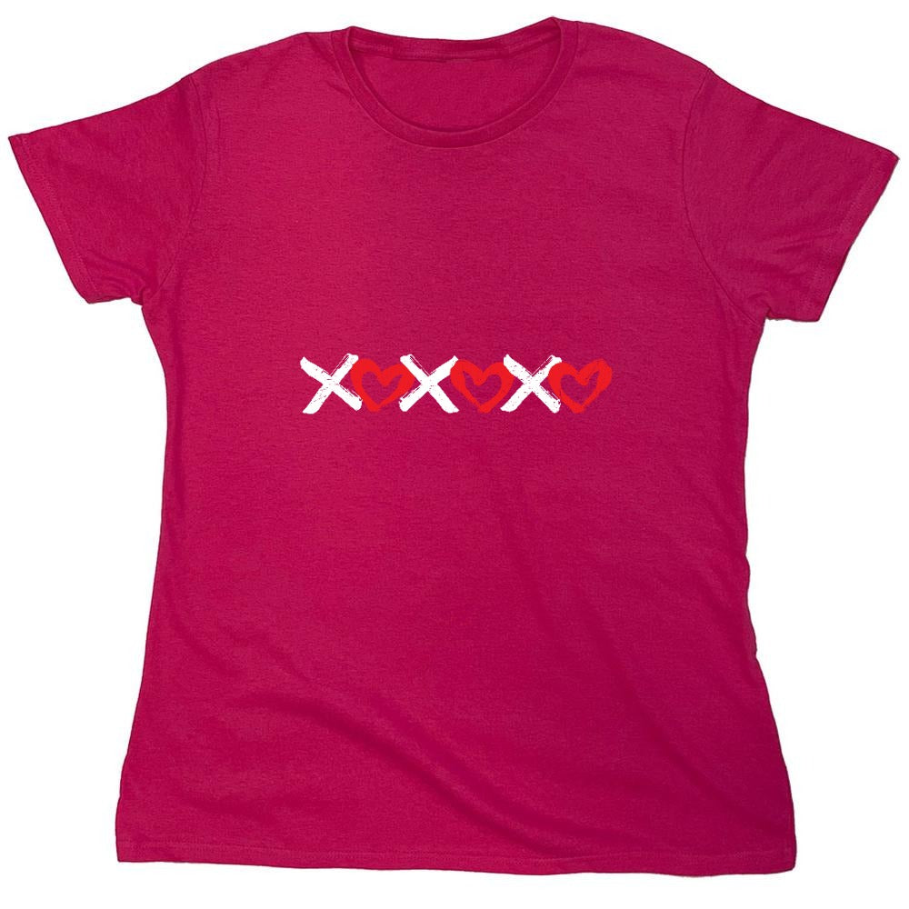 Funny T-Shirts design "XOXOXO Hearts - Valentines Day T-Shirt - Womens"