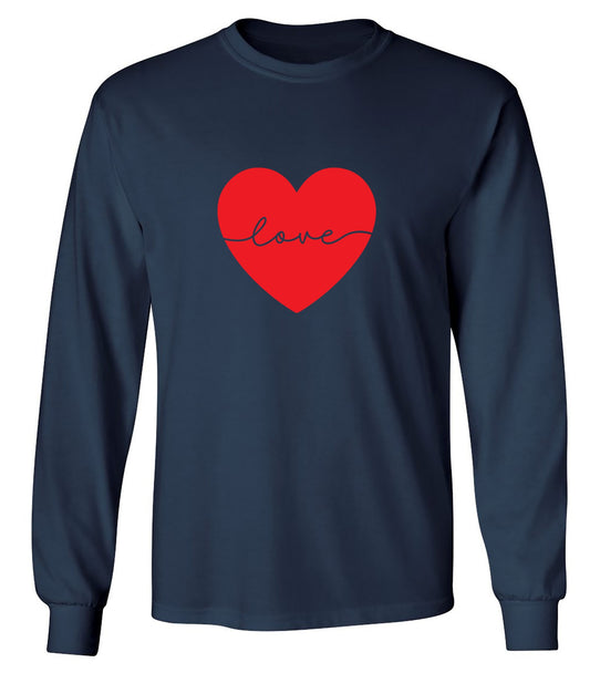 Funny T-Shirts design "Heart Love - Valentines Day T Shirt - Long Sleeve"