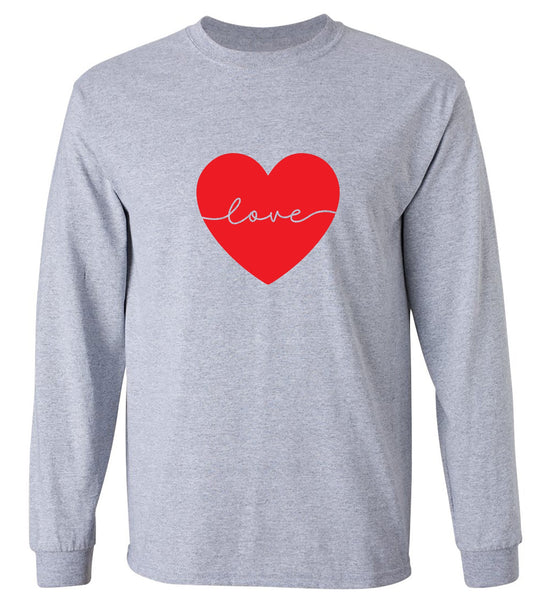 Funny T-Shirts design "Heart Love - Valentines Day T Shirt - Long Sleeve"