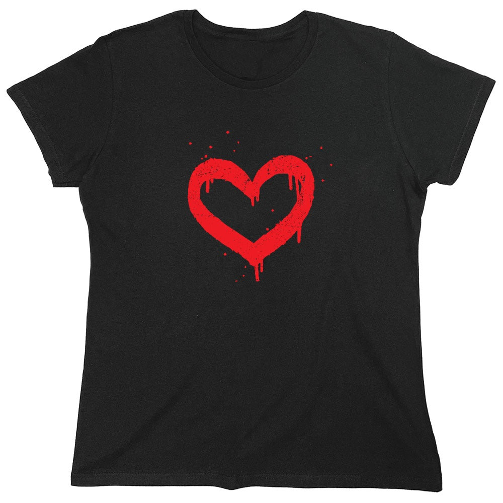 Funny T-Shirts design "Heart Painted Valentines Day Shirt - Womens"