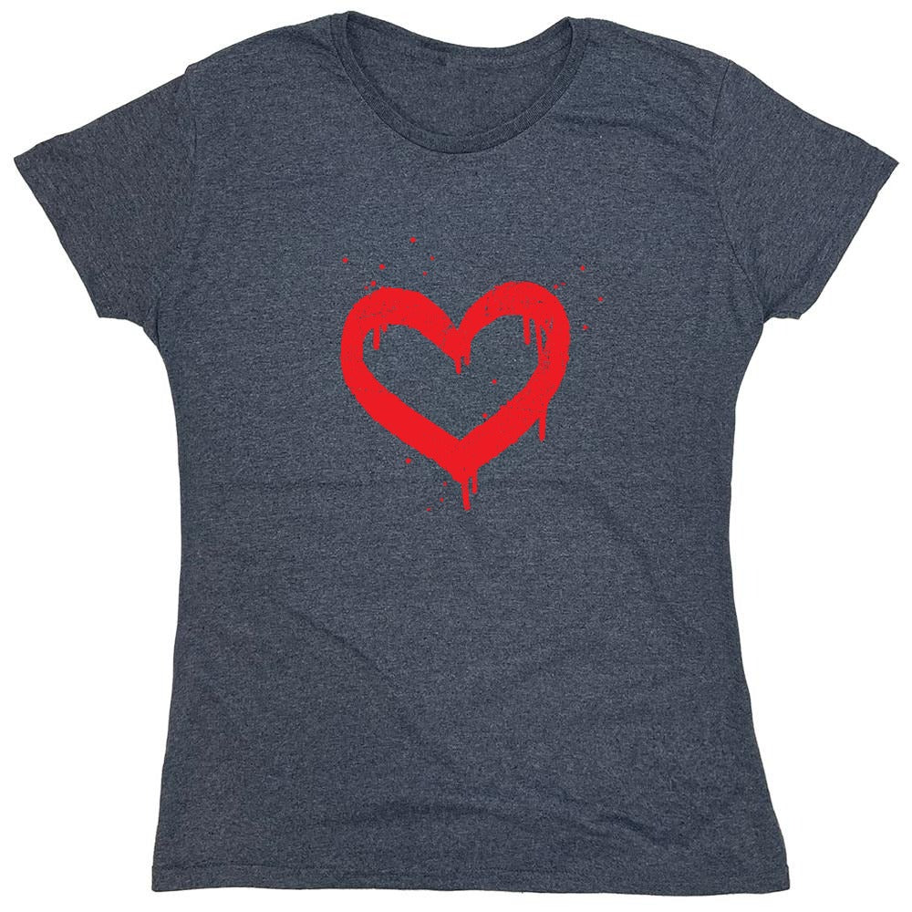 Funny T-Shirts design "Heart Painted Valentines Day Shirt - Womens"