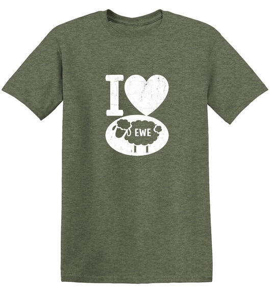 Funny T-Shirts design "I love Sheep, Valentines Shirt"