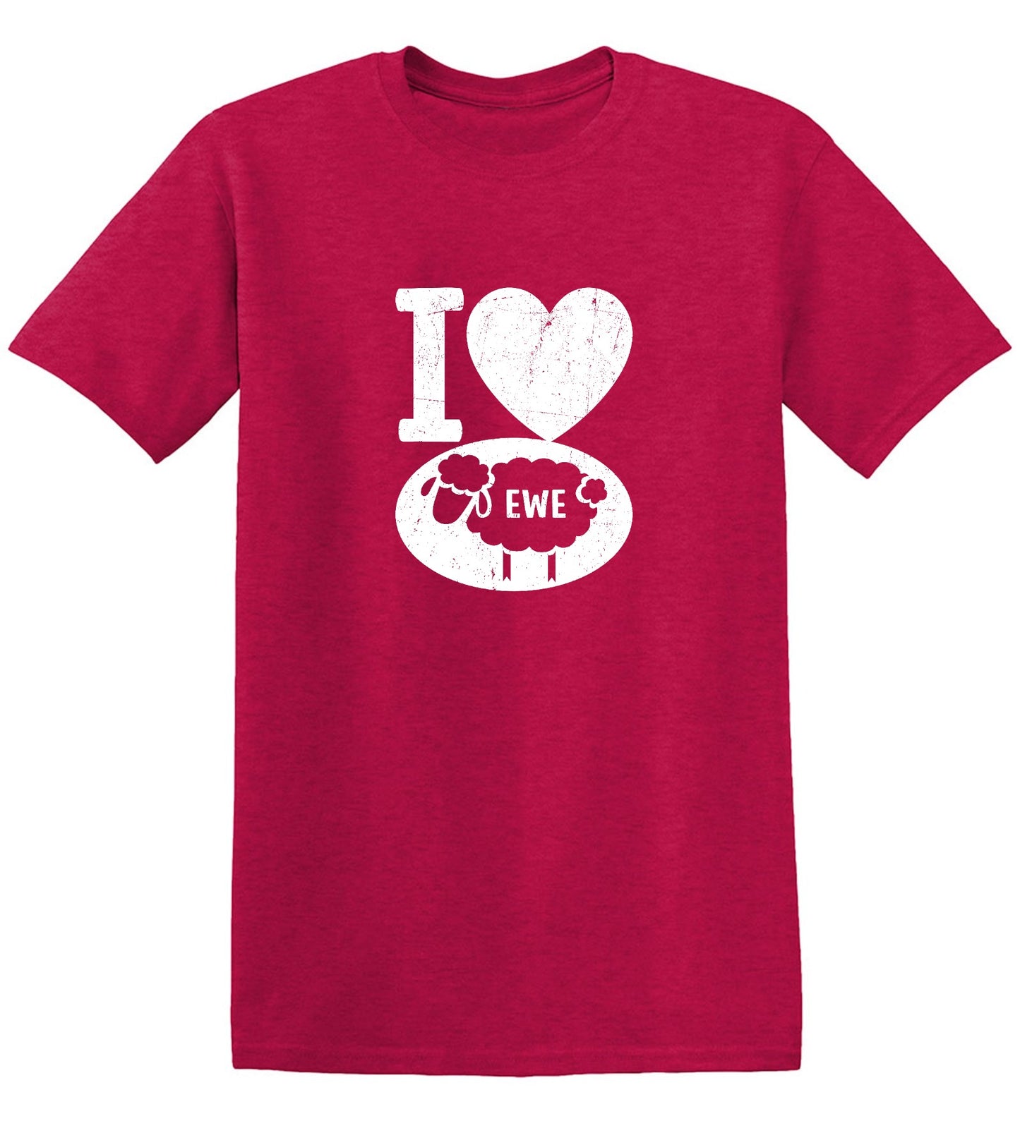 Funny T-Shirts design "I love Sheep, Valentines Shirt"