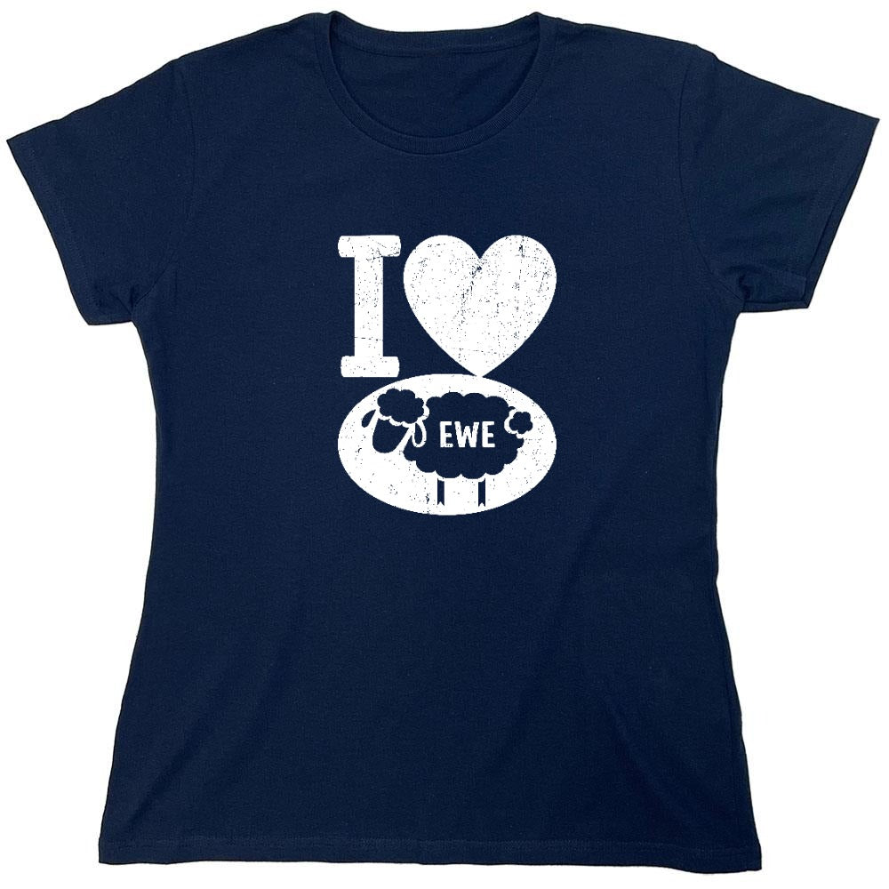 Funny T-Shirts design "I love Sheep, Valentines Shirt - Womens"