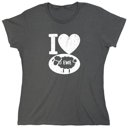 Funny T-Shirts design "I love Sheep, Valentines Shirt - Womens"