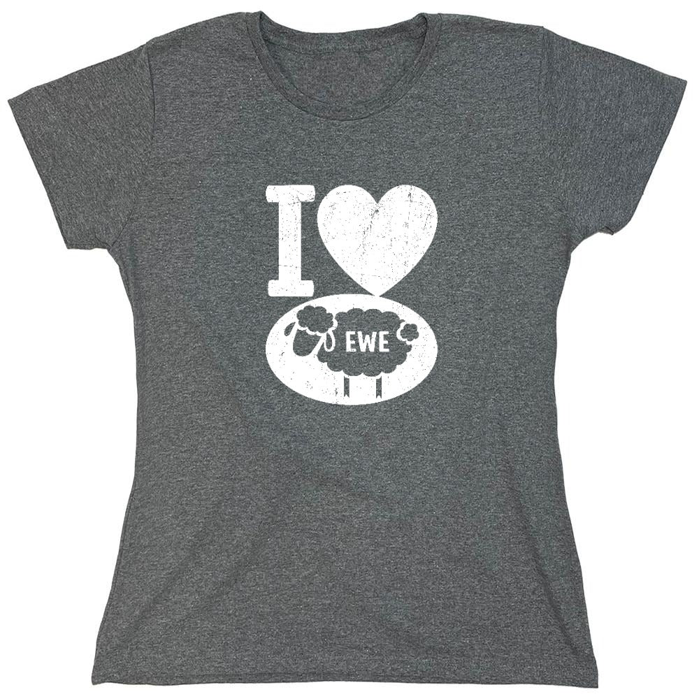 Funny T-Shirts design "I love Sheep, Valentines Shirt - Womens"