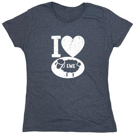 Funny T-Shirts design "I love Sheep, Valentines Shirt - Womens"