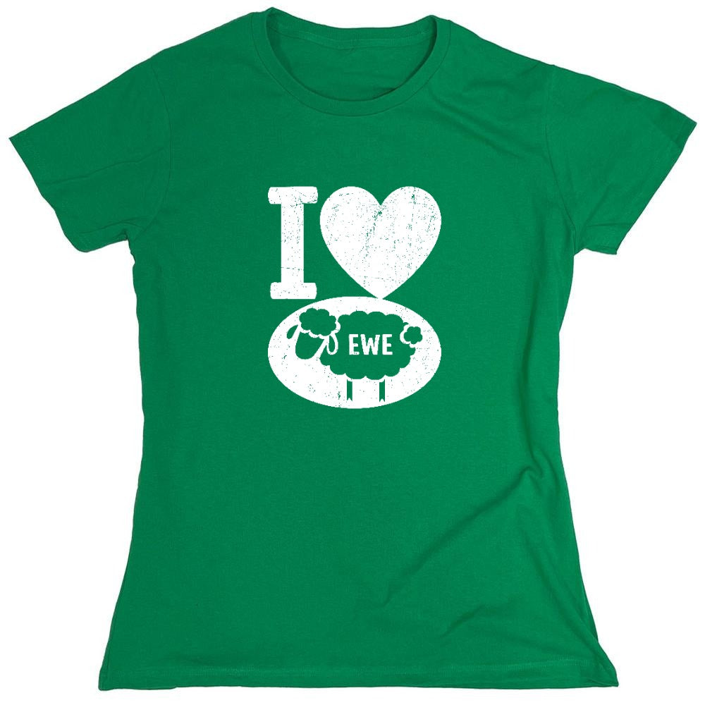 Funny T-Shirts design "I love Sheep, Valentines Shirt - Womens"