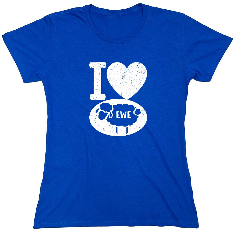 Funny T-Shirts design "I love Sheep, Valentines Shirt - Womens"