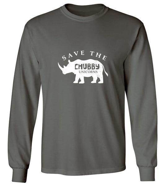 Funny T-Shirts design "Save the Chubby Unicorns Shirt - Long Sleeve"