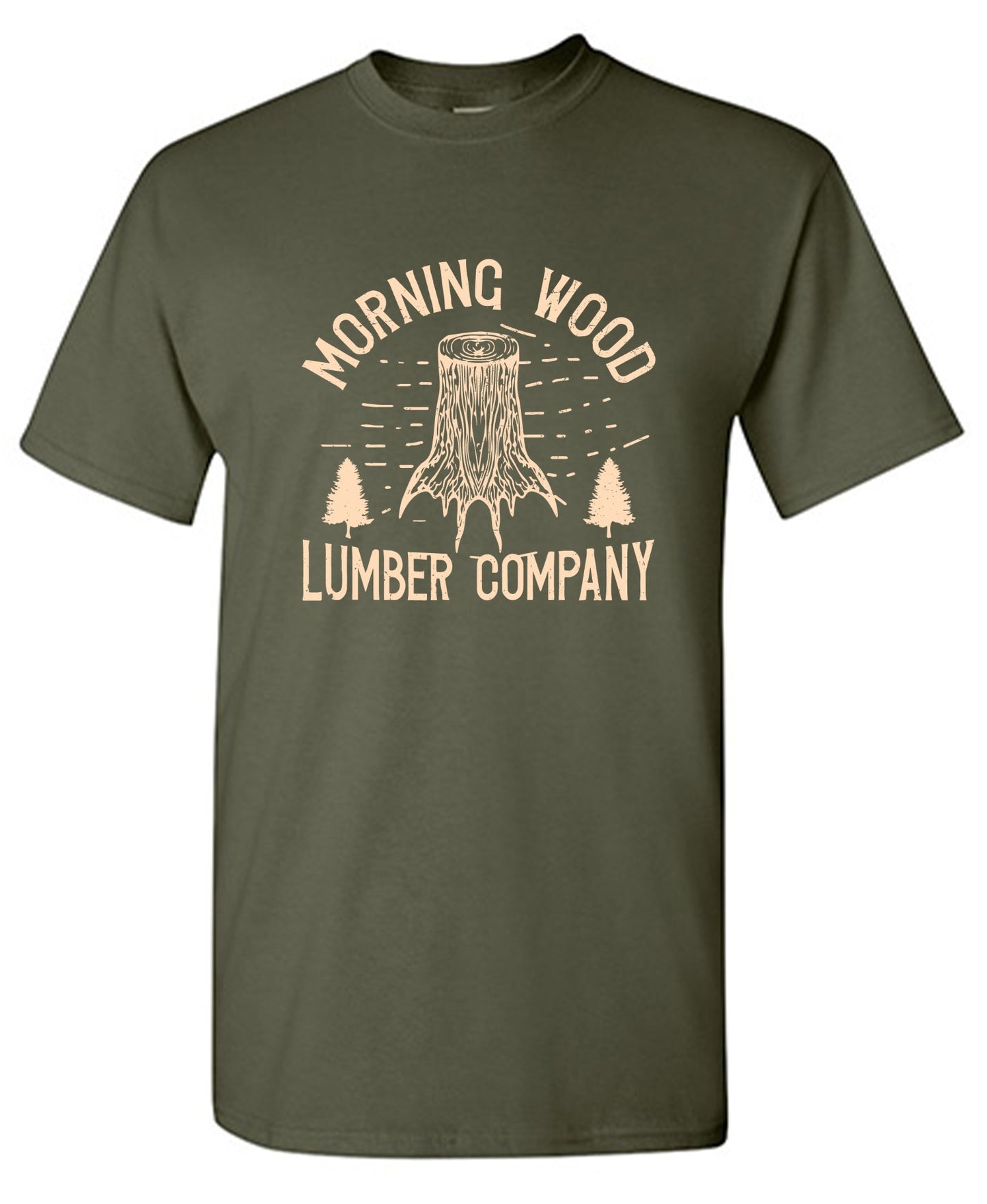 Funny T-Shirts design "Morning Wood Lumber Company Funny T-Shirt"