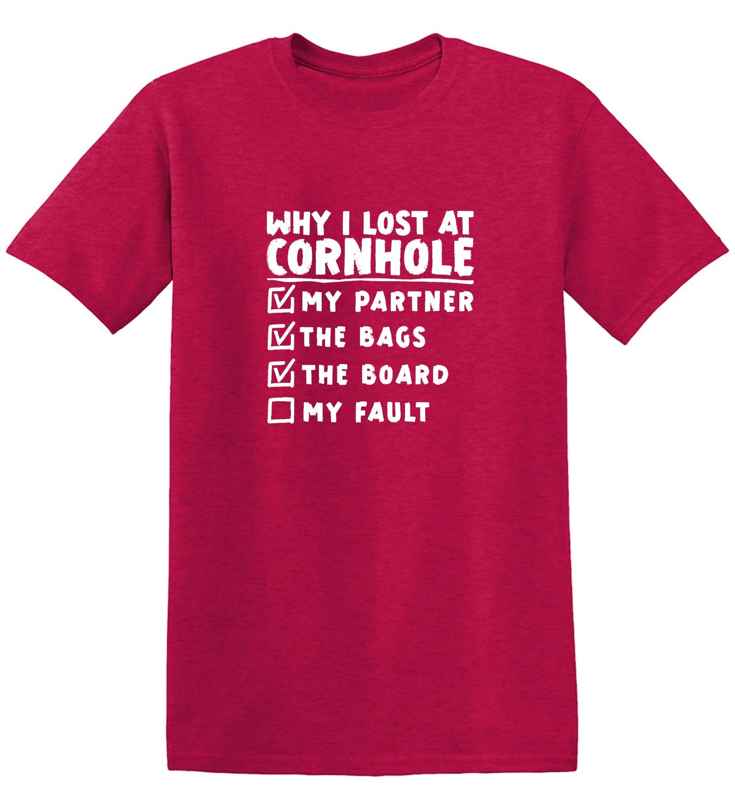 Funny T-Shirts design "Why I Lost At Cornhole T-Shirt"