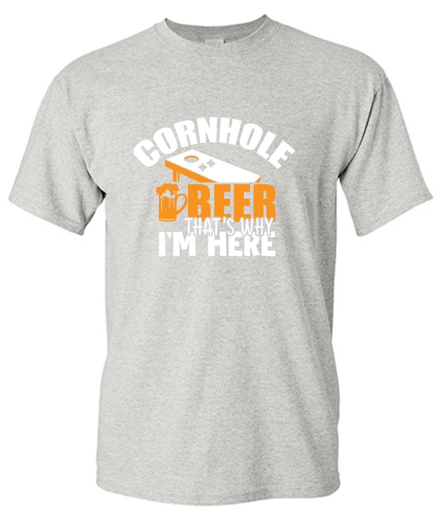 Funny T-Shirts design "Cornhole Beer, That’s Why I am here"
