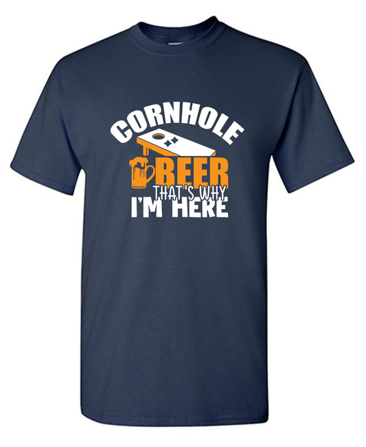 Funny T-Shirts design "Cornhole Beer, That’s Why I am here Funny Shirt - Youth"