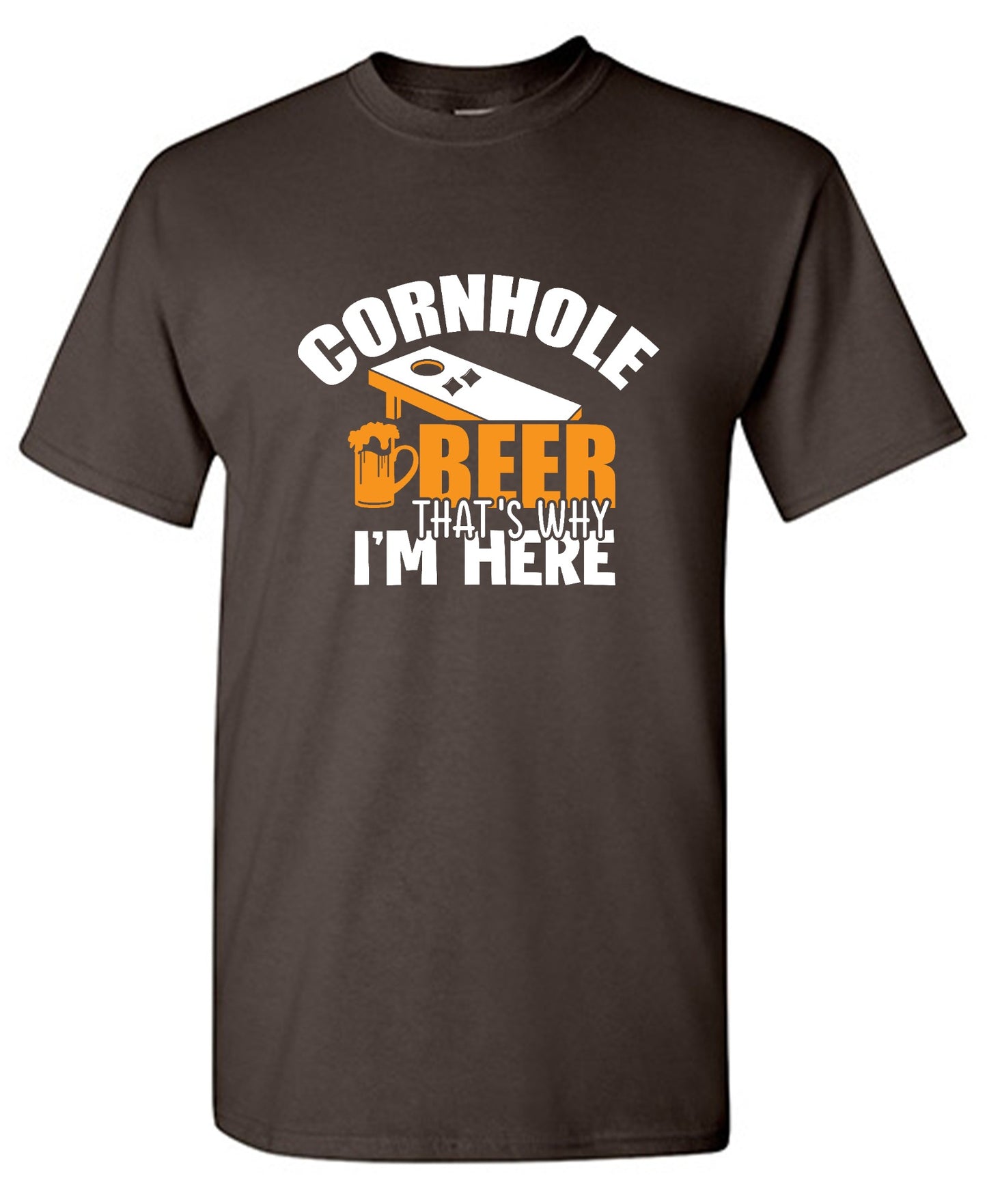 Funny T-Shirts design "Cornhole Beer, That’s Why I am here"