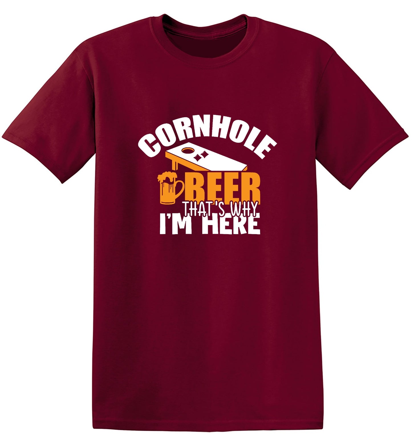 Funny T-Shirts design "Cornhole Beer, That’s Why I am here"