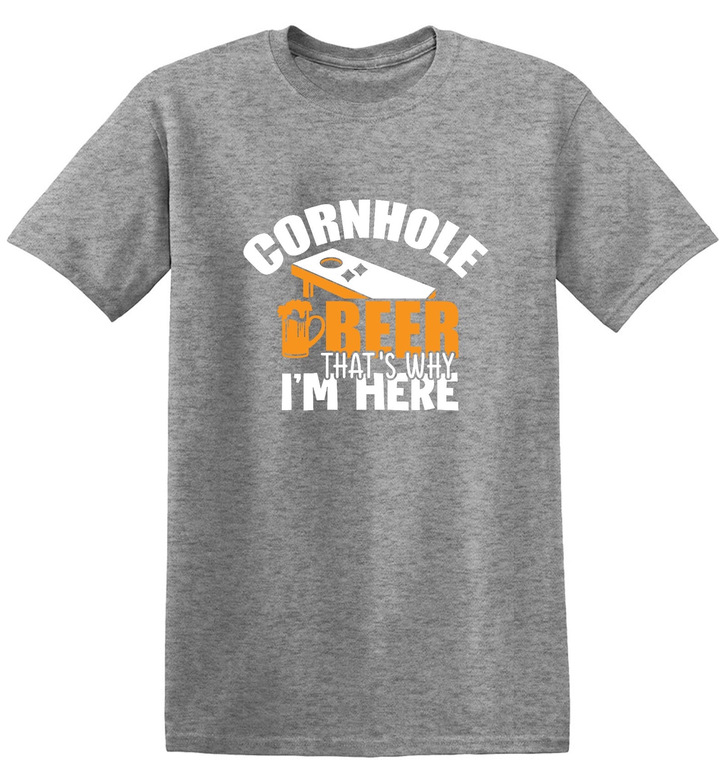 Funny T-Shirts design "Cornhole Beer, That’s Why I am here"