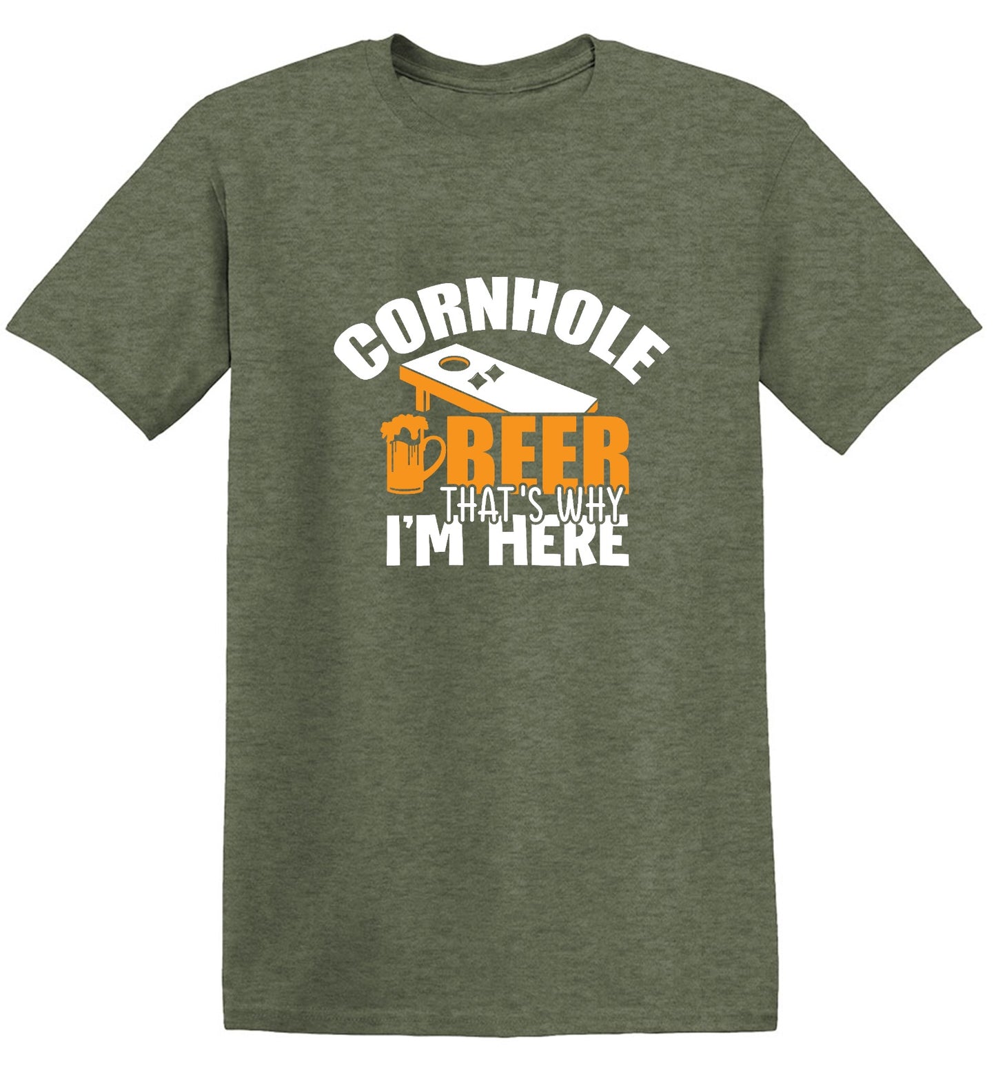 Funny T-Shirts design "Cornhole Beer, That’s Why I am here"