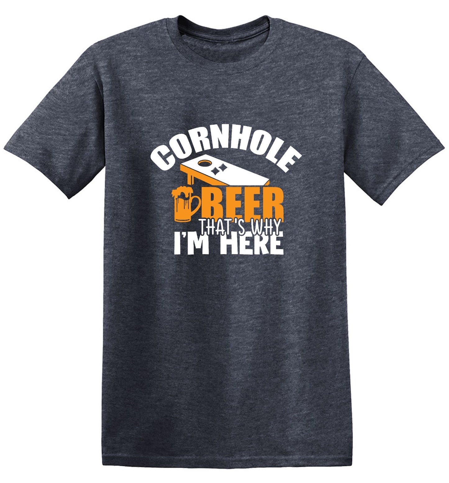Funny T-Shirts design "Cornhole Beer, That’s Why I am here"