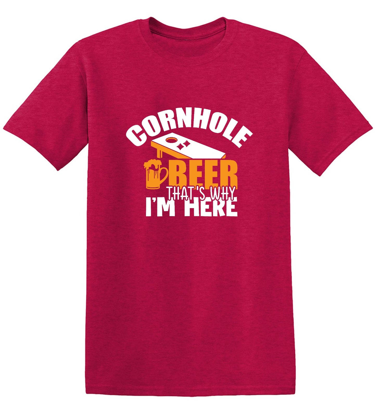 Funny T-Shirts design "Cornhole Beer, That’s Why I am here"