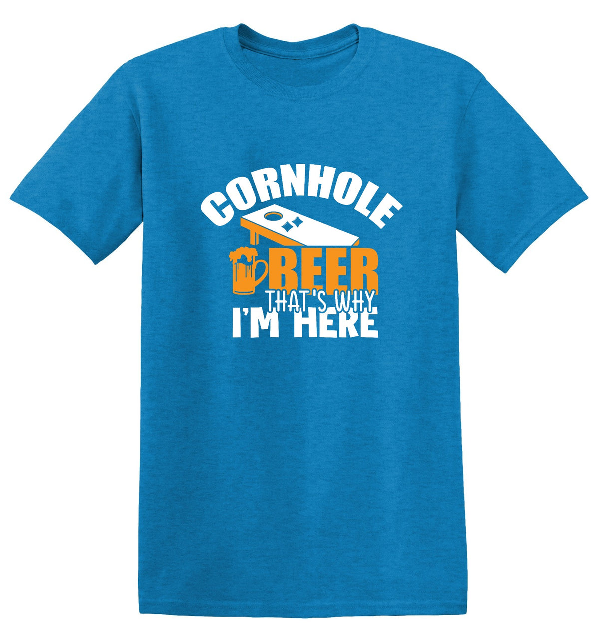 Funny T-Shirts design "Cornhole Beer, That’s Why I am here"