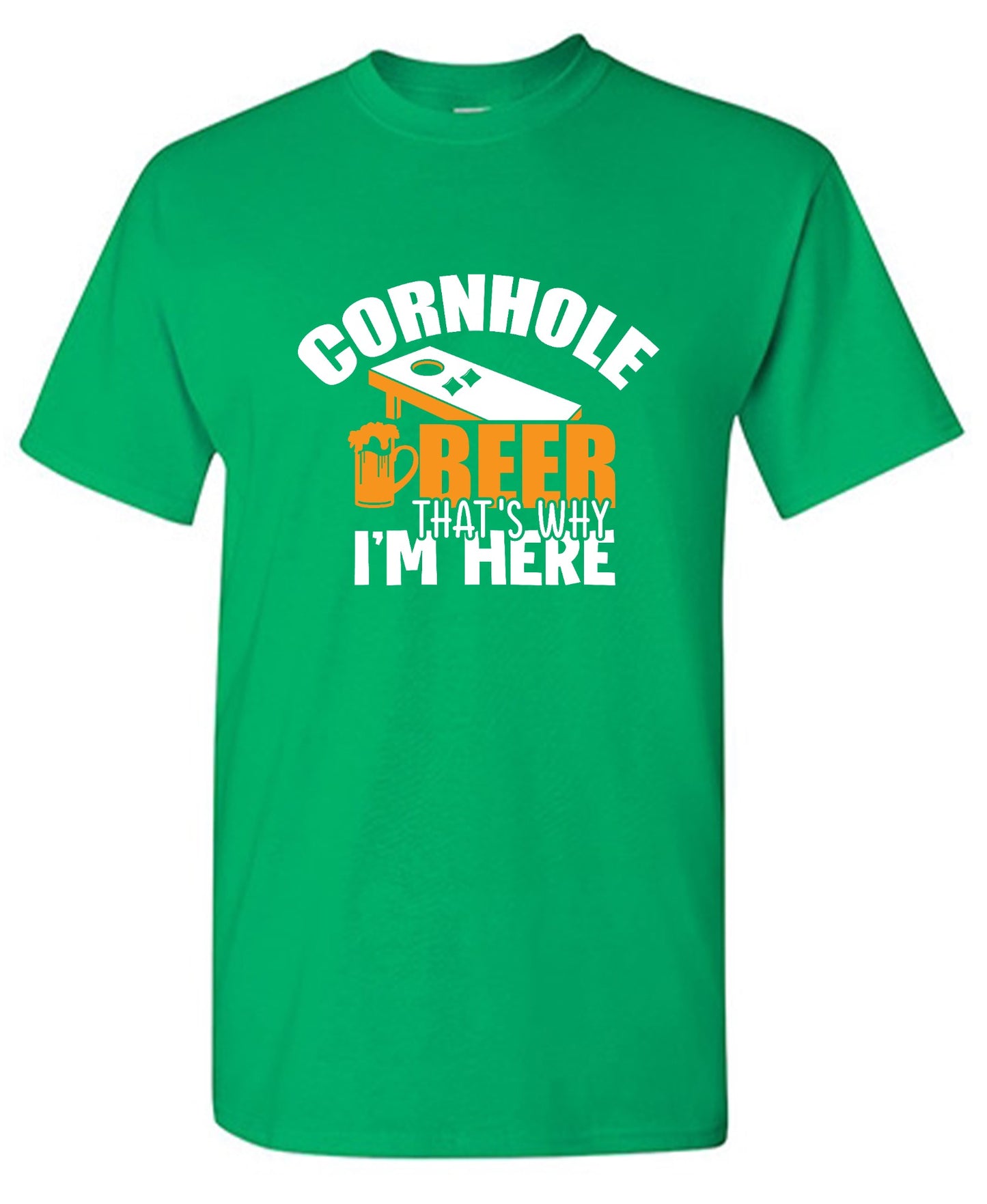 Funny T-Shirts design "Cornhole Beer, That’s Why I am here"