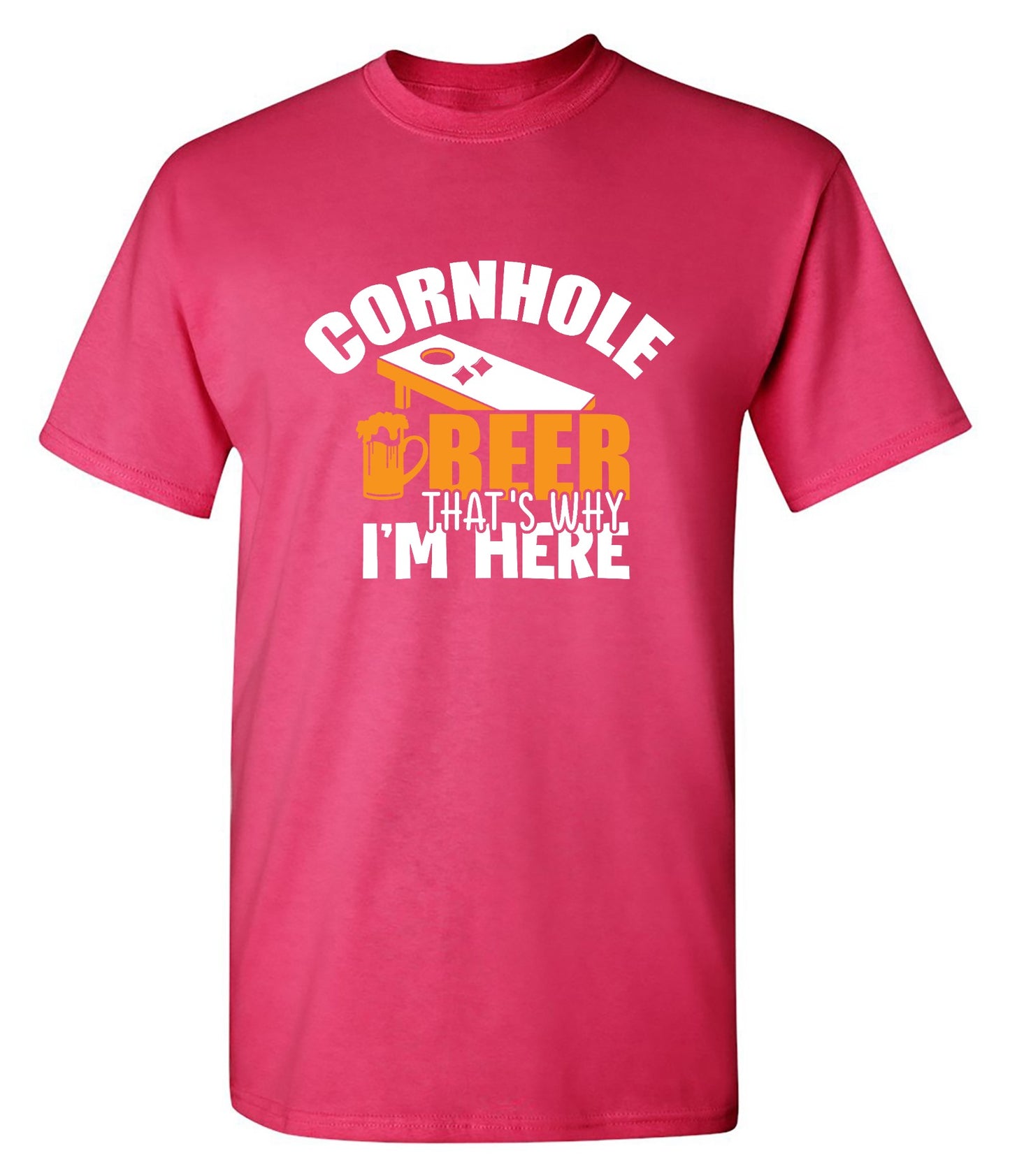 Funny T-Shirts design "Cornhole Beer, That’s Why I am here"