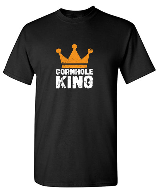 Funny T-Shirts design "Cornhole King Funny Tee"