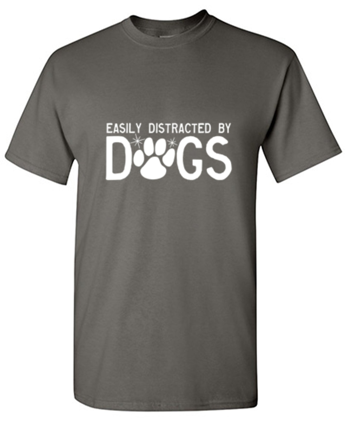 Funny T-Shirts design "Easily Distracted By Dogs"