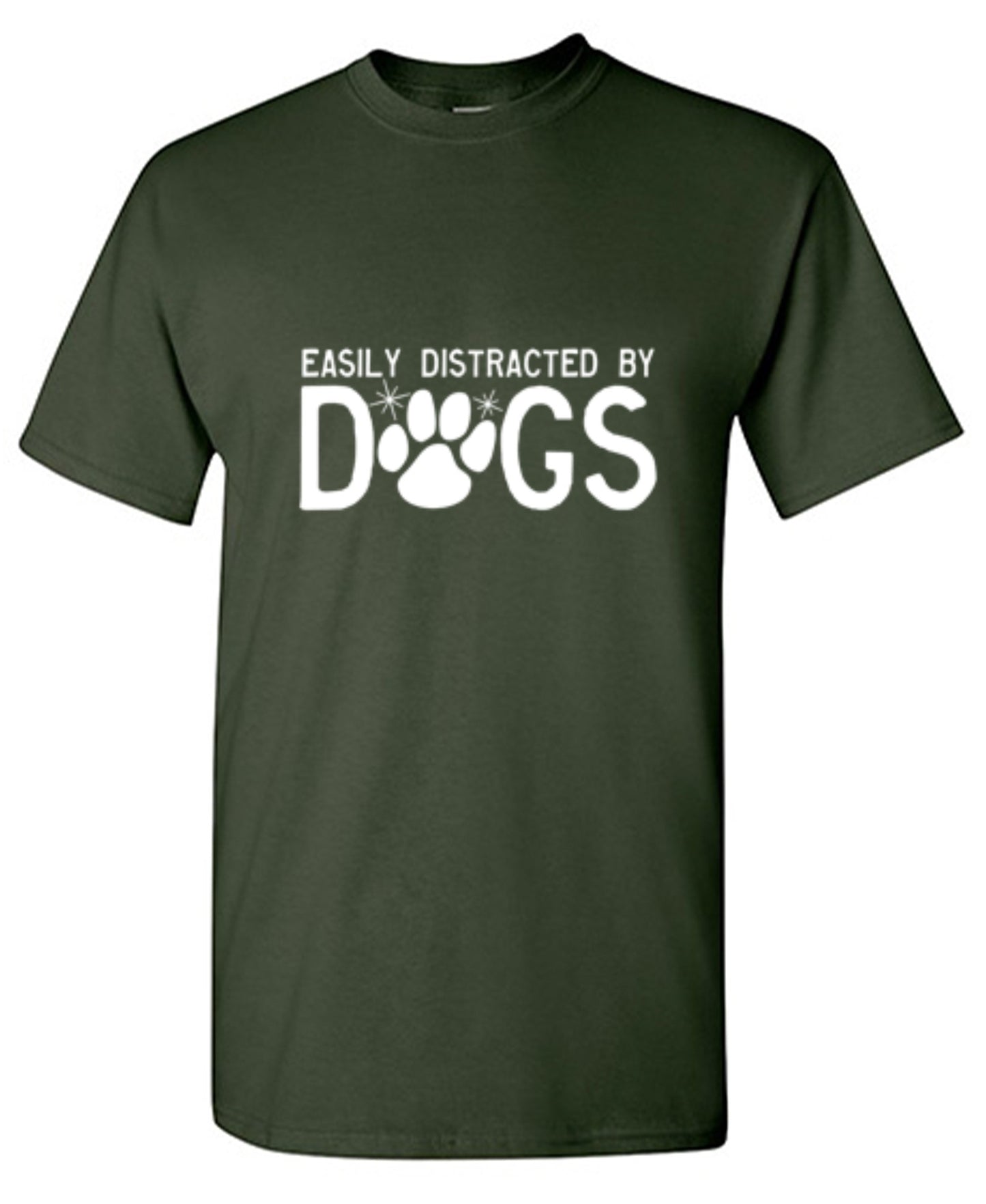 Funny T-Shirts design "Easily Distracted By Dogs"