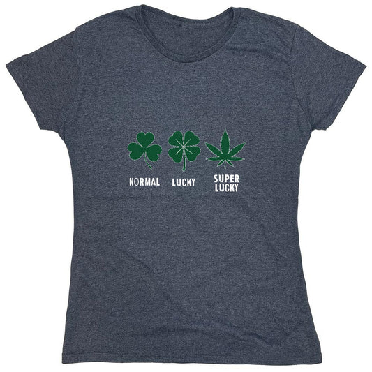 Funny T-Shirts design "Normal, Lucky, Super Lucky T-Shirt - Womens"